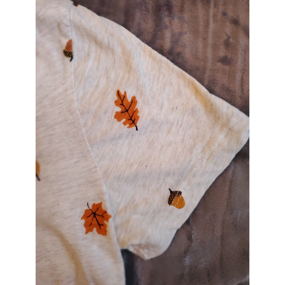 Loft Womens Tshirt Cream Leaves V Neck XS 100% Cotton Made in India - Picture 8 of 11